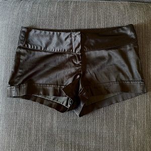 Silky Charmeuse Black Pinstripe Shorts